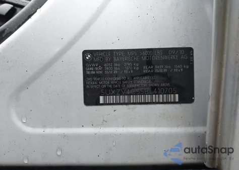 2011 BMW X5 xDrive35I/xDrive35I Premium/xDrive35I Sport Activity z USA, uszkodzony, nr VIN 5UXZV4C55BL410705